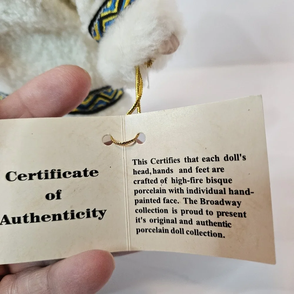 The Broadway Collection 10 Inch Eskimo Native American Porcelain Doll NIB W/COA